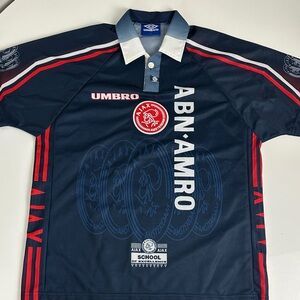 Vintage 90s Umbro Dark Blue Ajax 1997/98 Men's Away Jersey Kit - Size Large